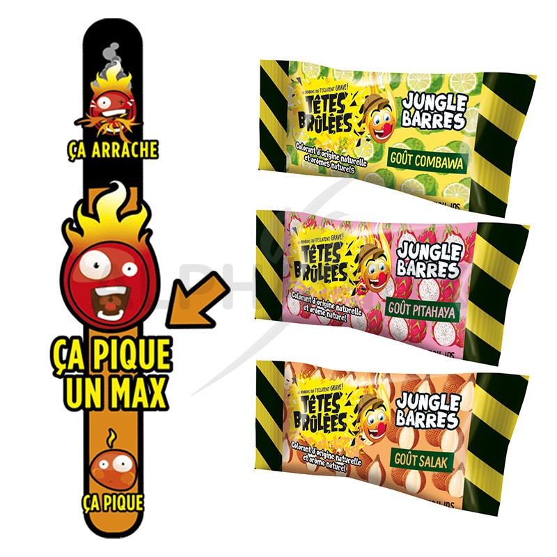 Têtes brûlées jungle barres (lot de 3)